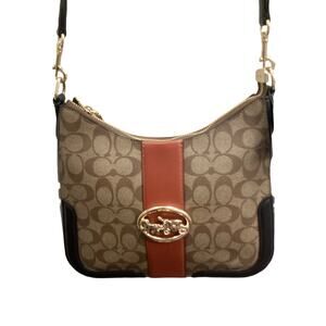 Coach Purse Womens 1Size C7229 Georgie Hobo SignatureCanvas Brown Terracota Gold